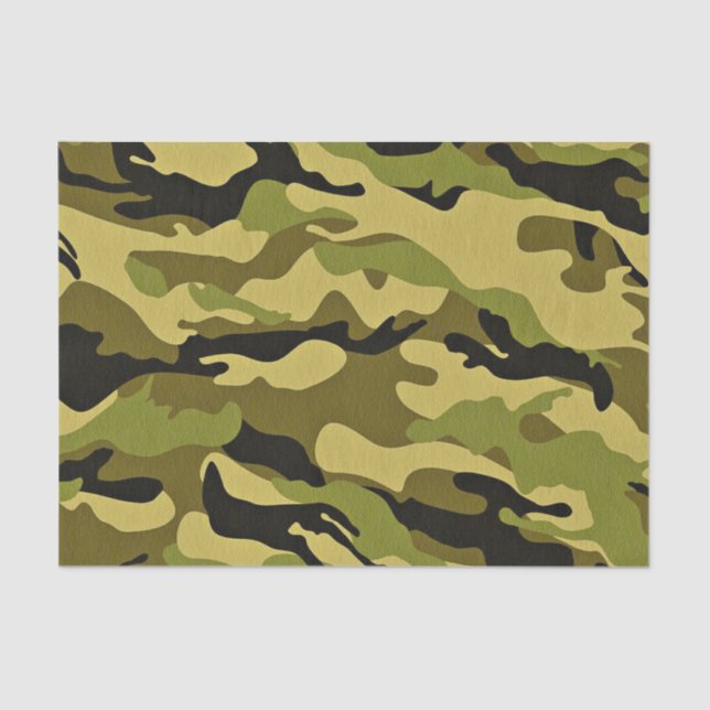 Green camouflage army texture tissue paper (Front)