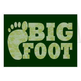 Green camouflage Bigfoot text