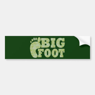Green camouflage Bigfoot text Bumper Sticker