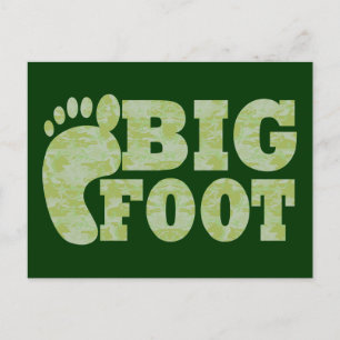 Green camouflage Bigfoot text Postcard