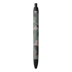Green Camouflage Black Ink Pen