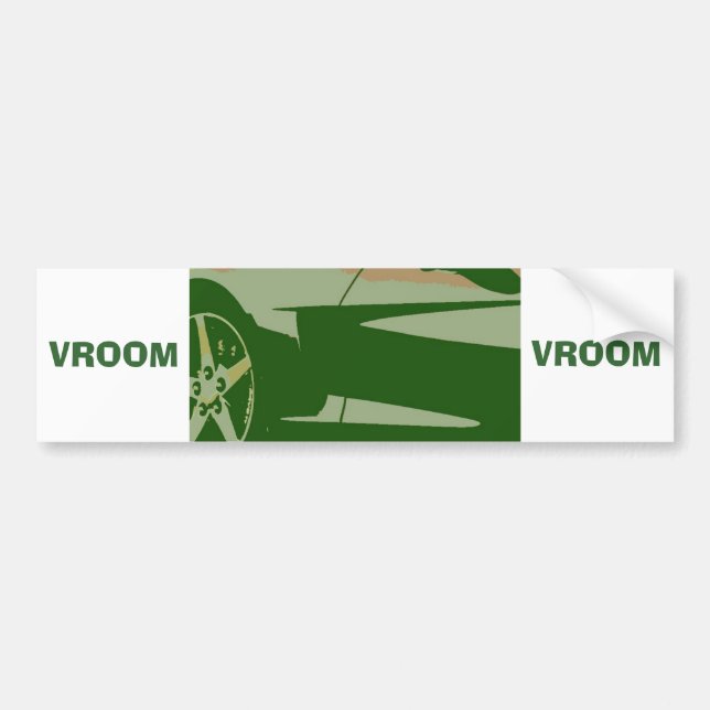 Green Camouflage Corvette Bumper Sticker (Front)