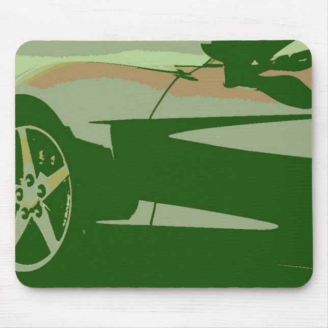Green Camouflage Corvette Mouse Mat (Front)