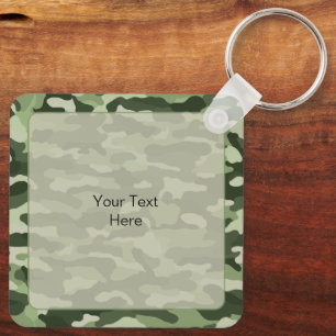 Green Camouflage Custom Aluminium Key Ring