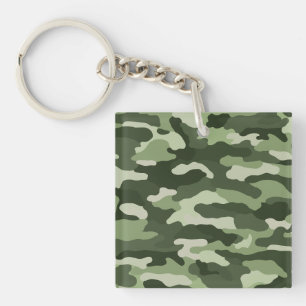 Green Camouflage Custom Key Ring