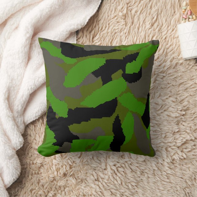 Green Camouflage Design Cushion (Blanket)