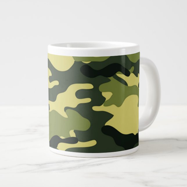 Green camouflage Jumbo Mug (Front Right)