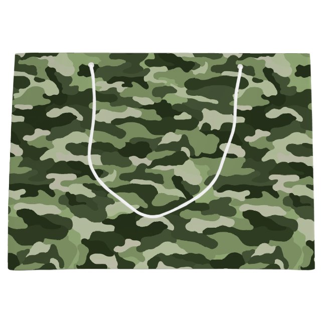 Green Camouflage Large Gift Bag (Front)
