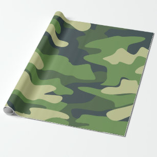 Green Camouflage Masculine Hunter Camo Pattern Wrapping Paper