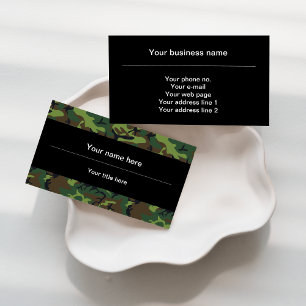 Green Camouflage, Military, Army Business Card