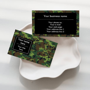 Green Camouflage, Military, Army Business Card