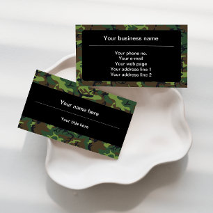 Green Camouflage, Military, Army Business Card