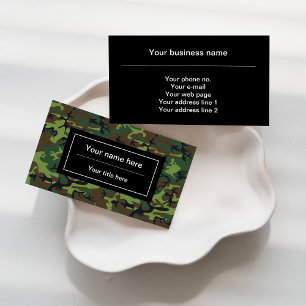 Green Camouflage, Military, Army Business Card