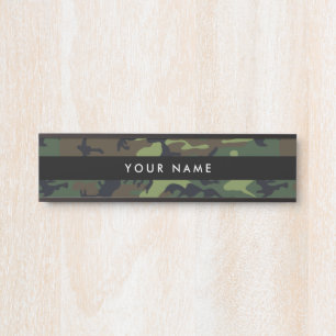 Green Camouflage, Military, Army Door Sign