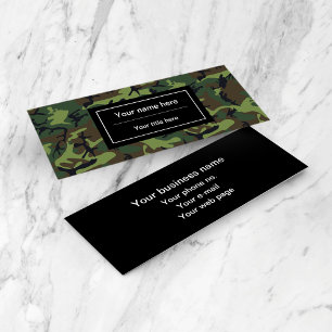 Green Camouflage, Military, Army Mini Business Card