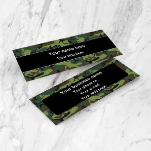 Green Camouflage, Military, Army Mini Business Card