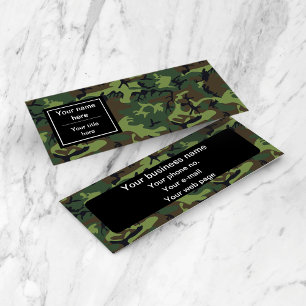 Green Camouflage, Military, Army Mini Business Card