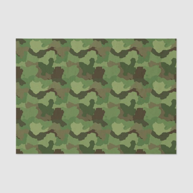 Green Camouflage/Military Camo Tissue Paper (Front)