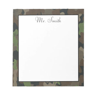 Green Camouflage Military Masculine  Notepad