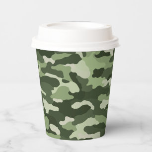 Green Camouflage Paper Cups
