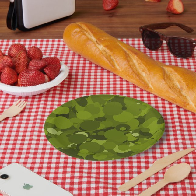 Green Camouflage Paper Plate (Picnic)