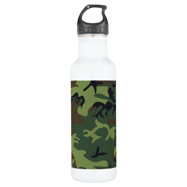 Green Camouflage Pattern 710 Ml Water Bottle (Front)