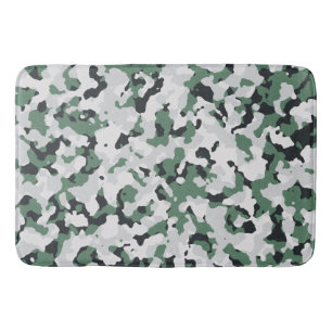 Green camouflage pattern bath mat