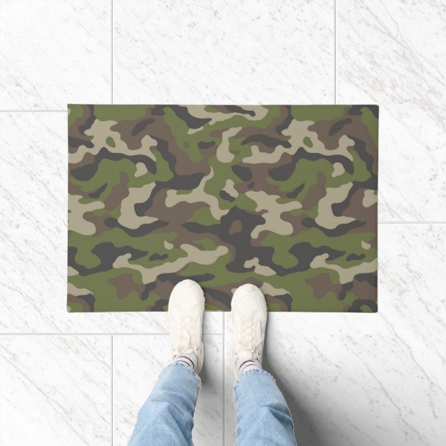 Green Camouflage Pattern Doormat (Indoor)