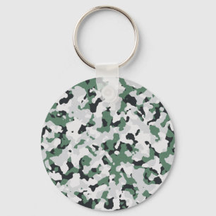Green camouflage pattern key ring