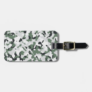 Green camouflage pattern luggage tag
