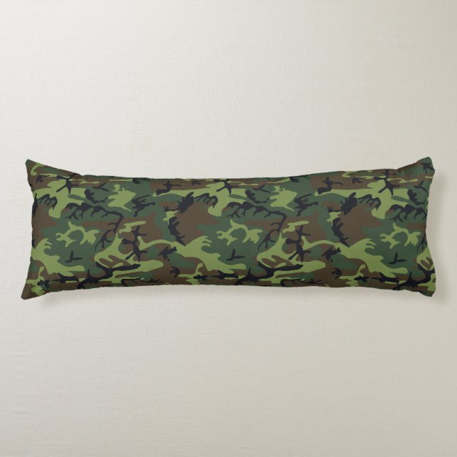 Green Camouflage Pattern, Military Pattern, Army Body Cushion (Front)