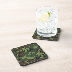 Green Camouflage Pattern, Military Pattern, Army Coaster