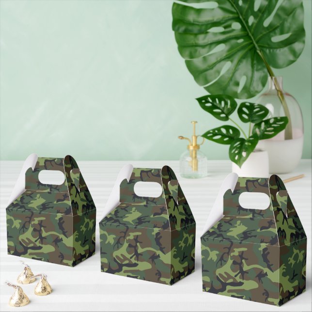 Green Camouflage Pattern, Military Pattern, Army Favour Box (Multiple)