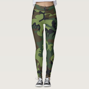 Green Camouflage Pattern, Military Pattern, Army Leggings