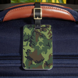 Green Camouflage Pattern, Military Pattern, Army Luggage Tag