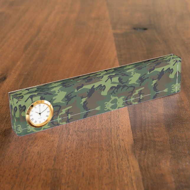 Green Camouflage Pattern, Military Pattern, Army Nameplate (Side)