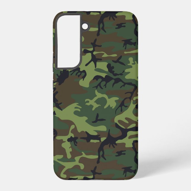 Green Camouflage Pattern, Military Pattern, Army Samsung Galaxy S22+ Case (Back)