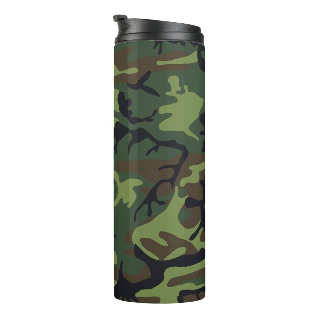 Green Camouflage Pattern, Military Pattern, Army Thermal Tumbler (Rotated Right)