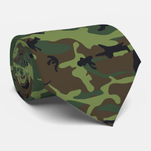 Green Camouflage Pattern, Military Pattern, Army Tie