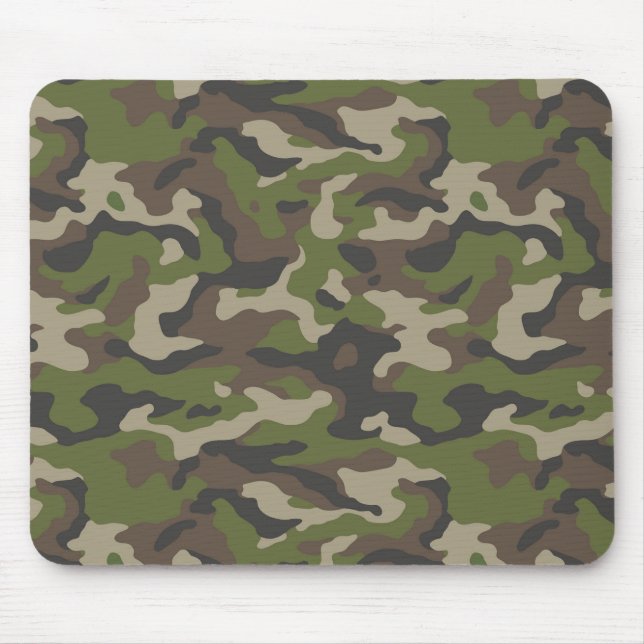 Green Camouflage Pattern Mouse Mat (Front)