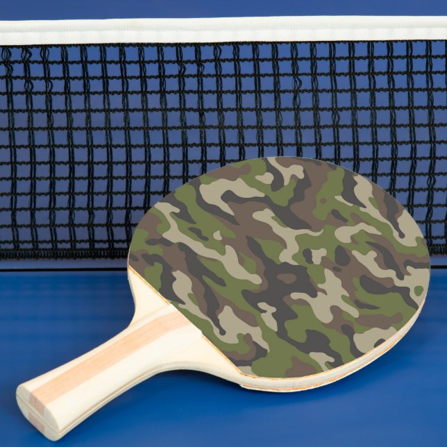 Green Camouflage Pattern Ping Pong Paddle (Insitu)