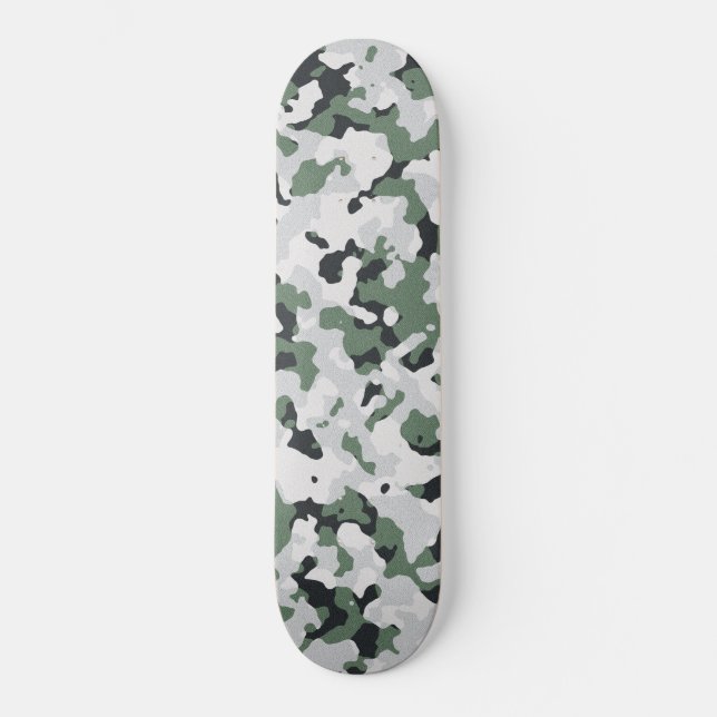 Green camouflage pattern skateboard (Front)