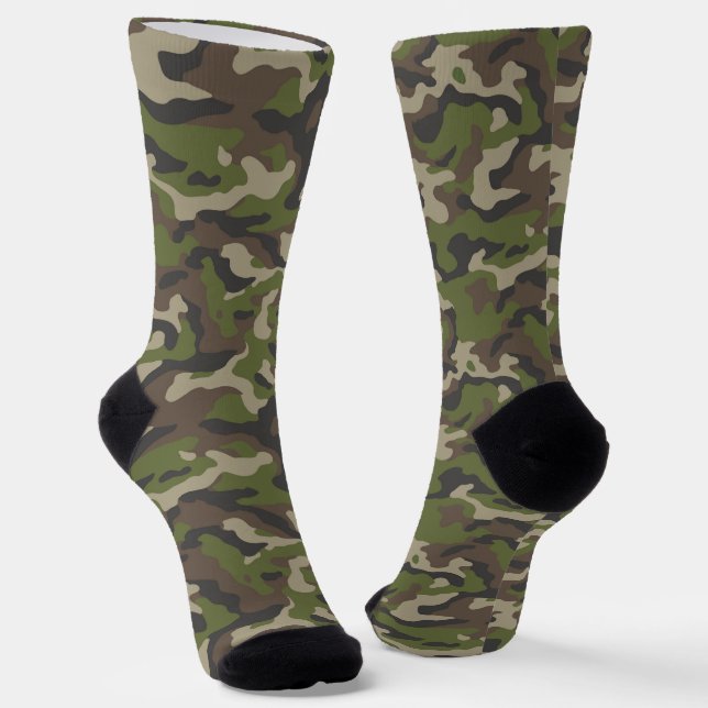 Green Camouflage Pattern Socks (Angled)
