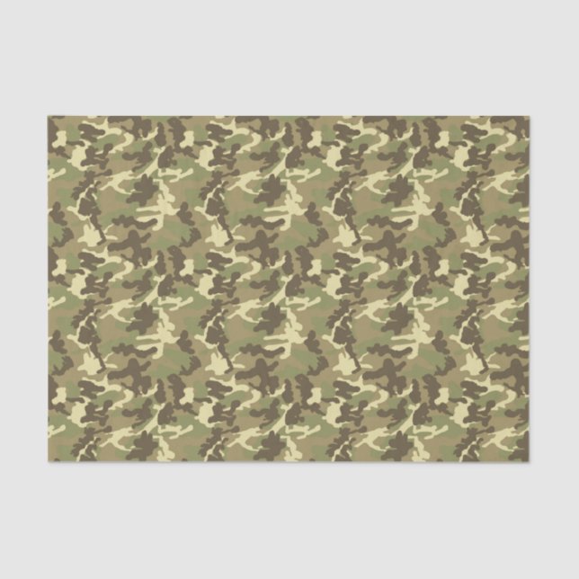 Green Camouflage Pattern Tissue Paper (Front)