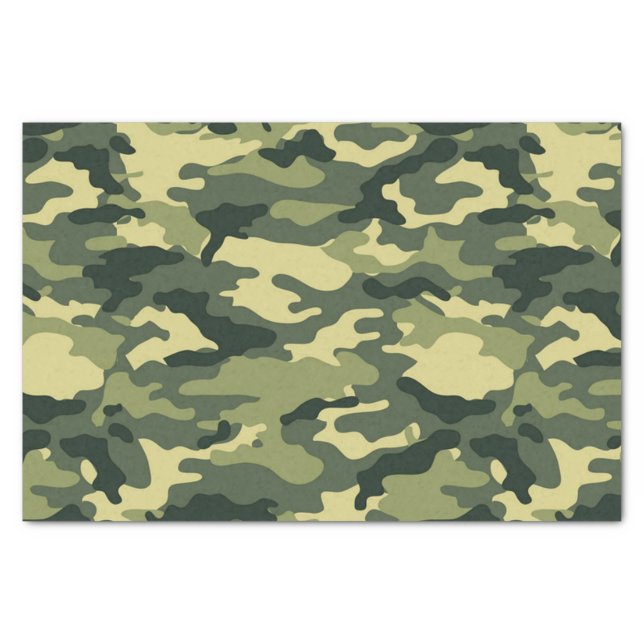 Green Camouflage Pattern Tissue Paper (Front)