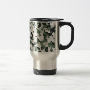 Green camouflage pattern travel mug