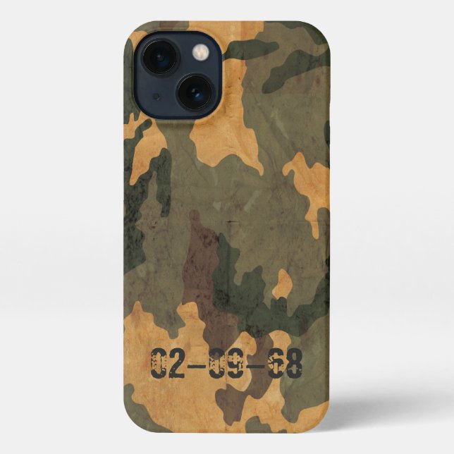 Green camouflage pattern vintage 2020 iPhone case (Back)