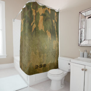Green camouflage pattern vintage V2.0 Shower Curtain