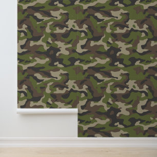 Green Camouflage Pattern Wallpaper