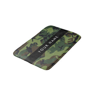 Green Camouflage Pattern, Your name, Personalise Bath Mat